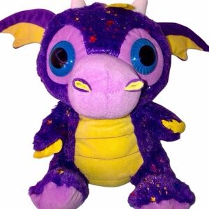Peek A Boo Sparkly Star Plush Horned Purple Dragon
